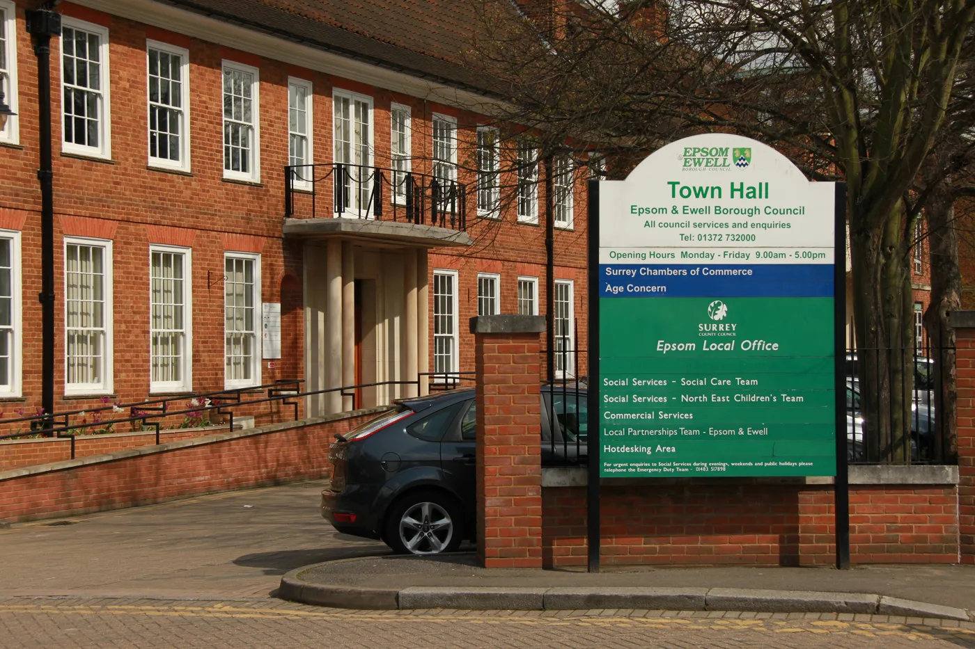 Epsom Town Hall on The Parade, pictured in 2012. The Town Hall is the base of Epsom and Ewell Borough Council.